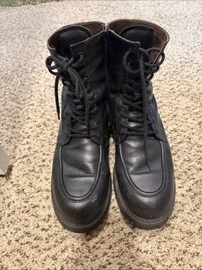 Nero Giardini Black Leather Lace-Up Men's Boots